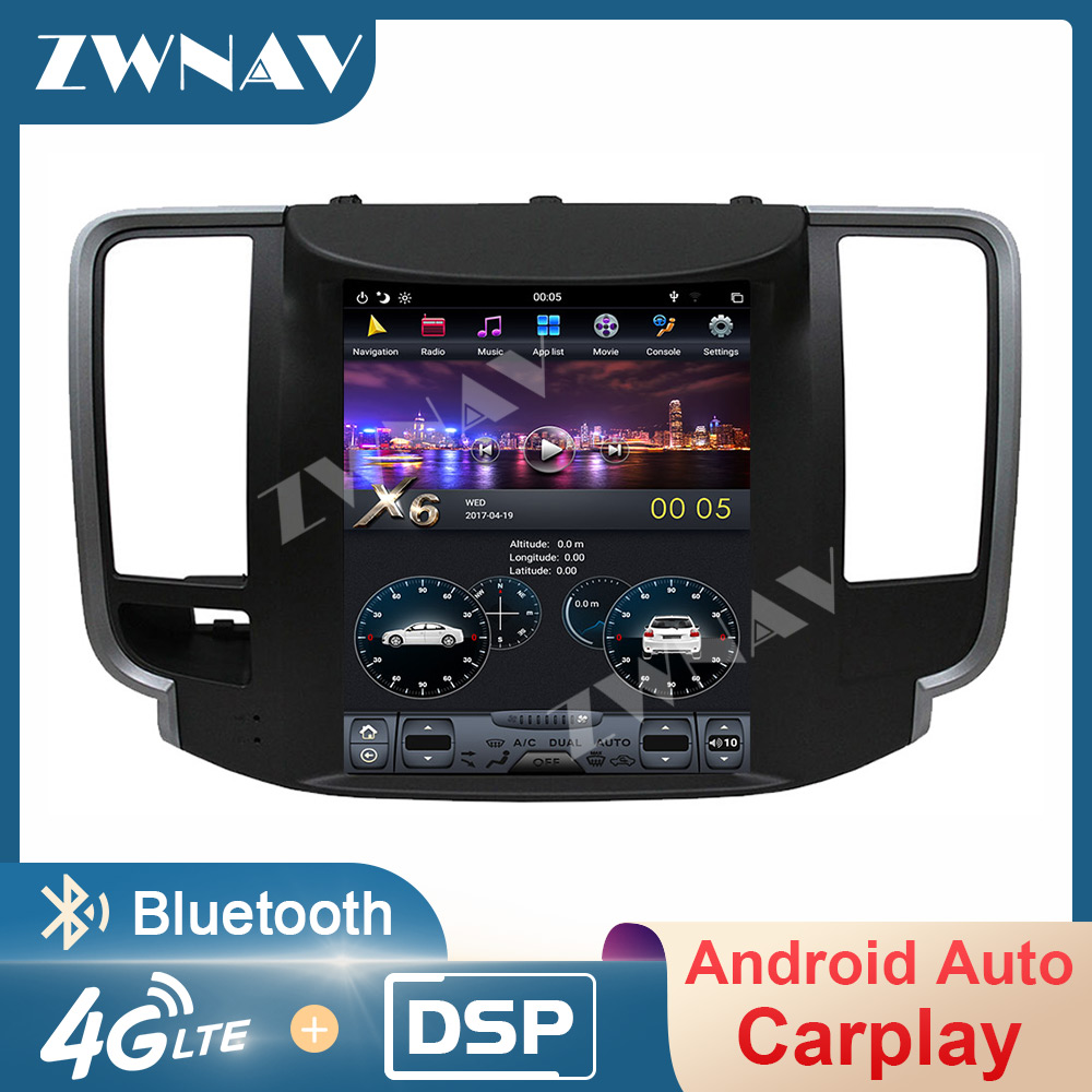 [PX6 Six-Core]Carplay Tesla Screen Android 9.0 Video Player For Nissan Teana 2008 2009 2010 2011 GPS Car Auto Radio Receiver Audio Stereo Head Unit