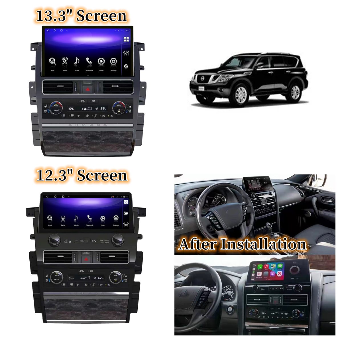 Android 12.0 For Nissan Armada Patrol Royale SL Y62 QX80 QX56 2010