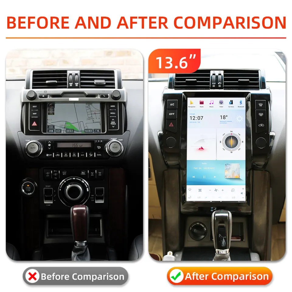 Tesla Style Android car radio For Toyota Land Cruiser Prado 150
