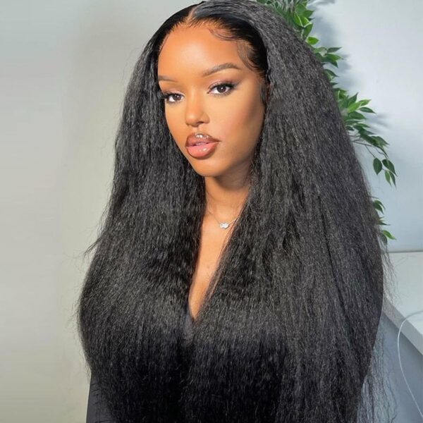13×6 Lace Front Wig Kinky Straight Virgin Human Hair Wigs 180% Density