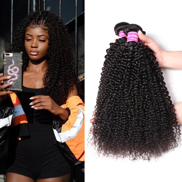 3 Bundles Brazilian Kinky Curly Human Hair Weft Deals on Sale