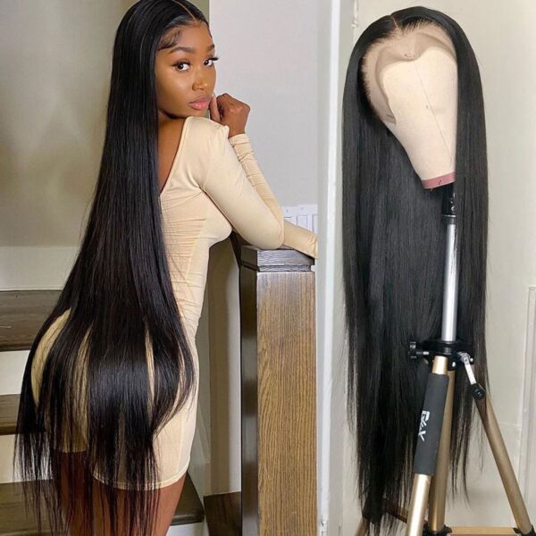 30″ 32″ 34″ 36″38″ 40″ Long Straight Human Hair 13×4 Lace Front Wigs