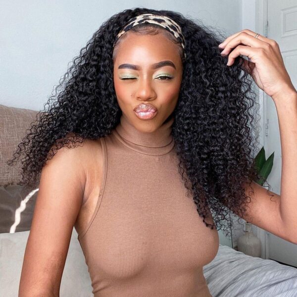 Kinky Curly Headband Hair Wig Headband Glueless Wig