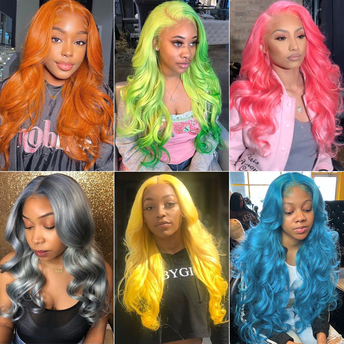 Colorful Body Wave 13×4 HD Lace Front Wigs High 180 Density