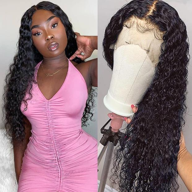 9A Brazilian Curly Hair Invisible Lace Frontal Wigs 13x4 Human Hair Wigs with Baby Hair