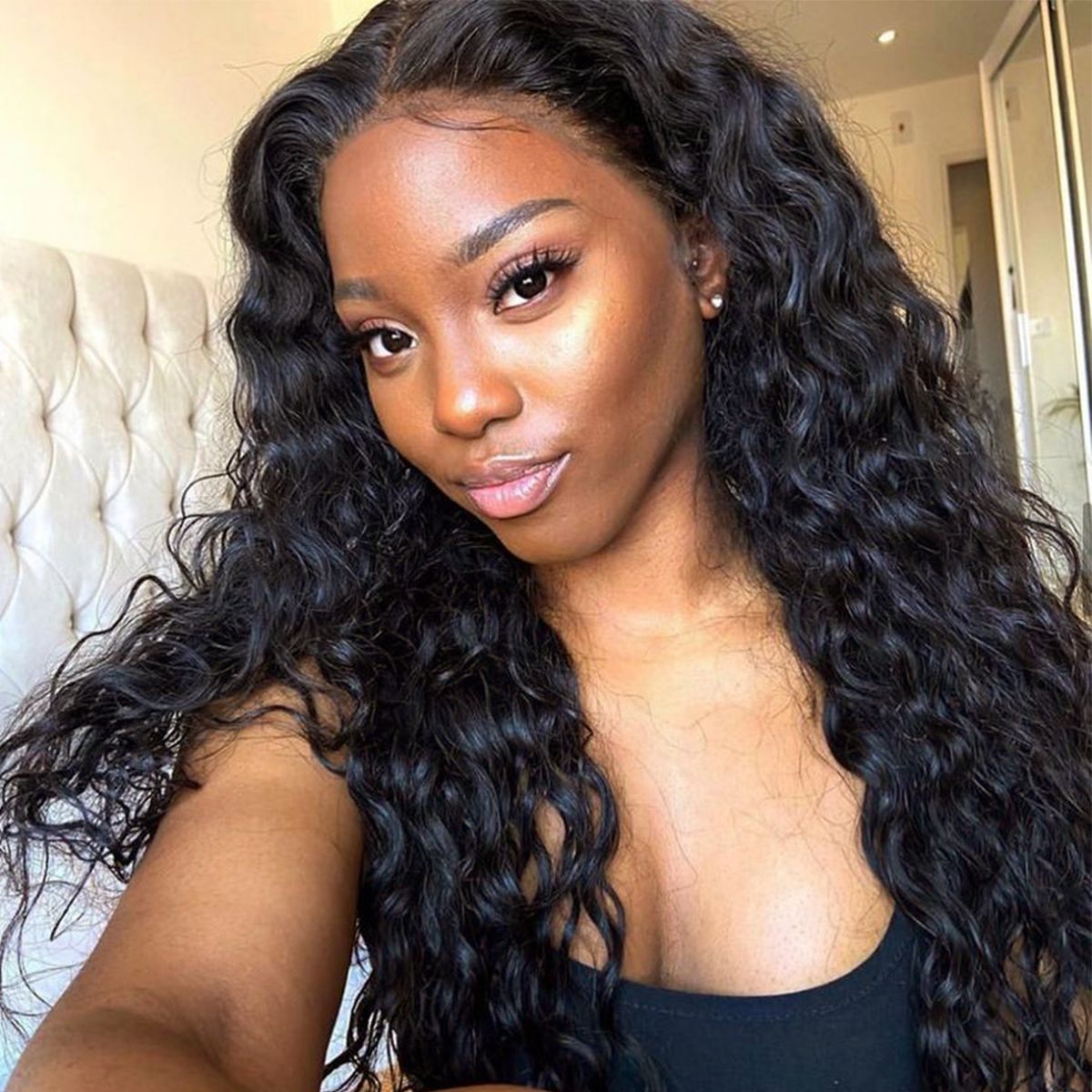 250% High Density Water Wave Human Hair Lace Front Wigs