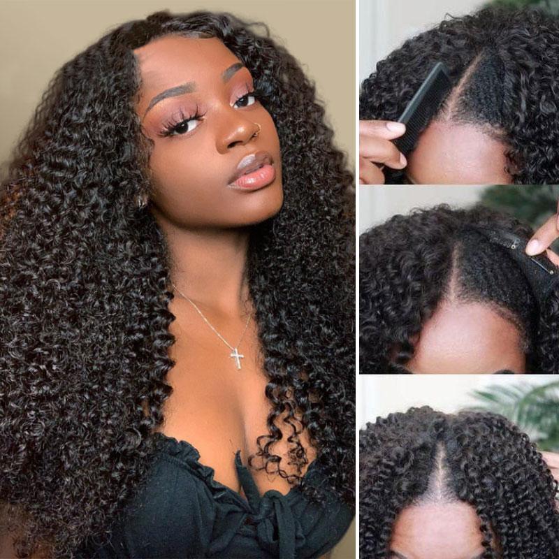 Kinky Curly V Part Wig Meets Natural Scalp No Leave Out I Part Wig Beginner Friendly No Glue