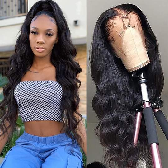 Undetectable Glueless Fake Scalp Body Wave Lace Wigs Preplucked Invisible 13x4 Lace Front Wigs