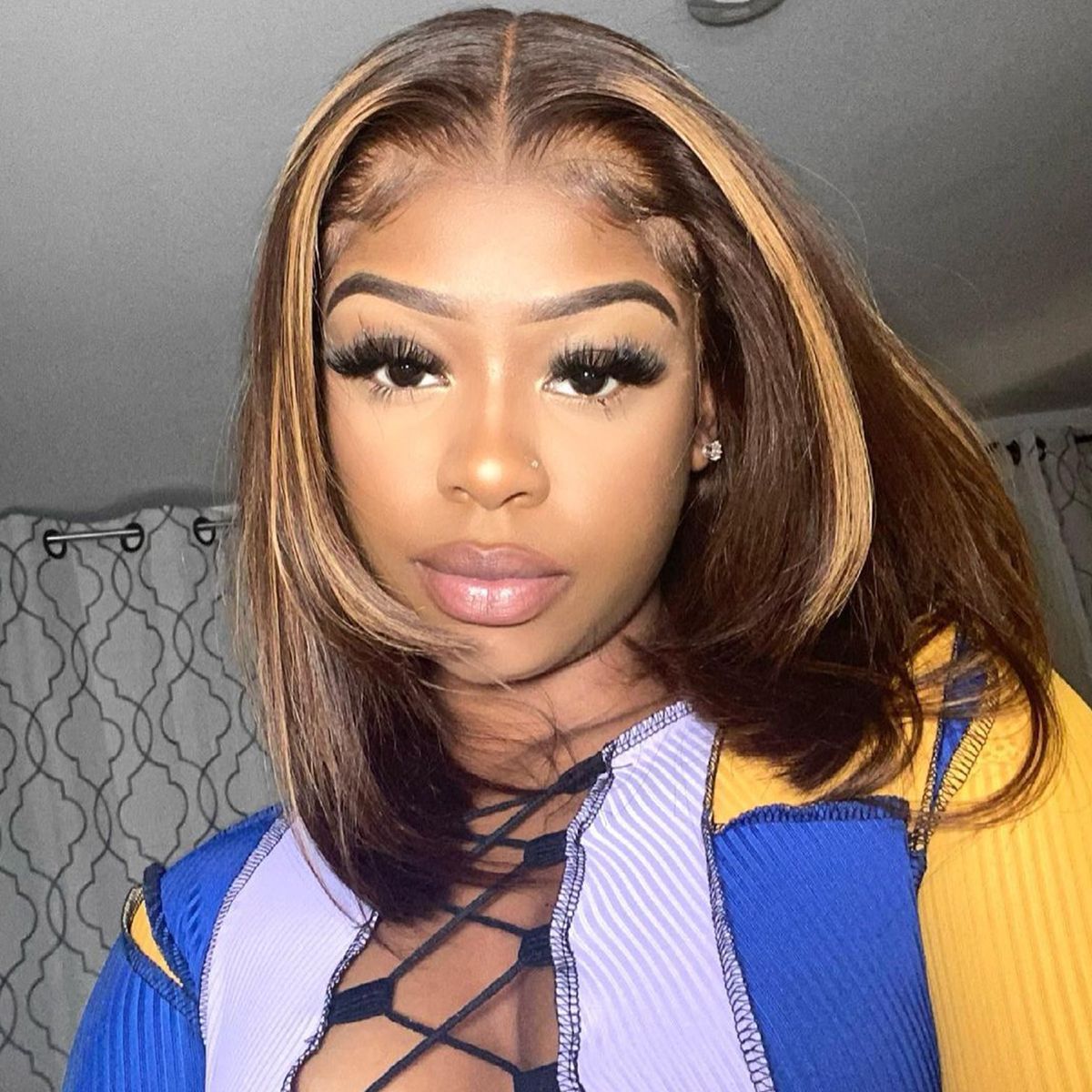 3×6 Lace Closure Ombre P4/27 Highlight Bob Wigs