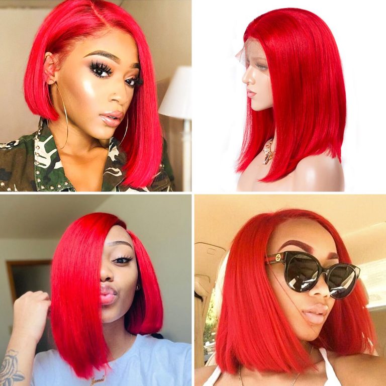 Colorful 13×6 Lace Front Short Bob Wigs Straight Hair