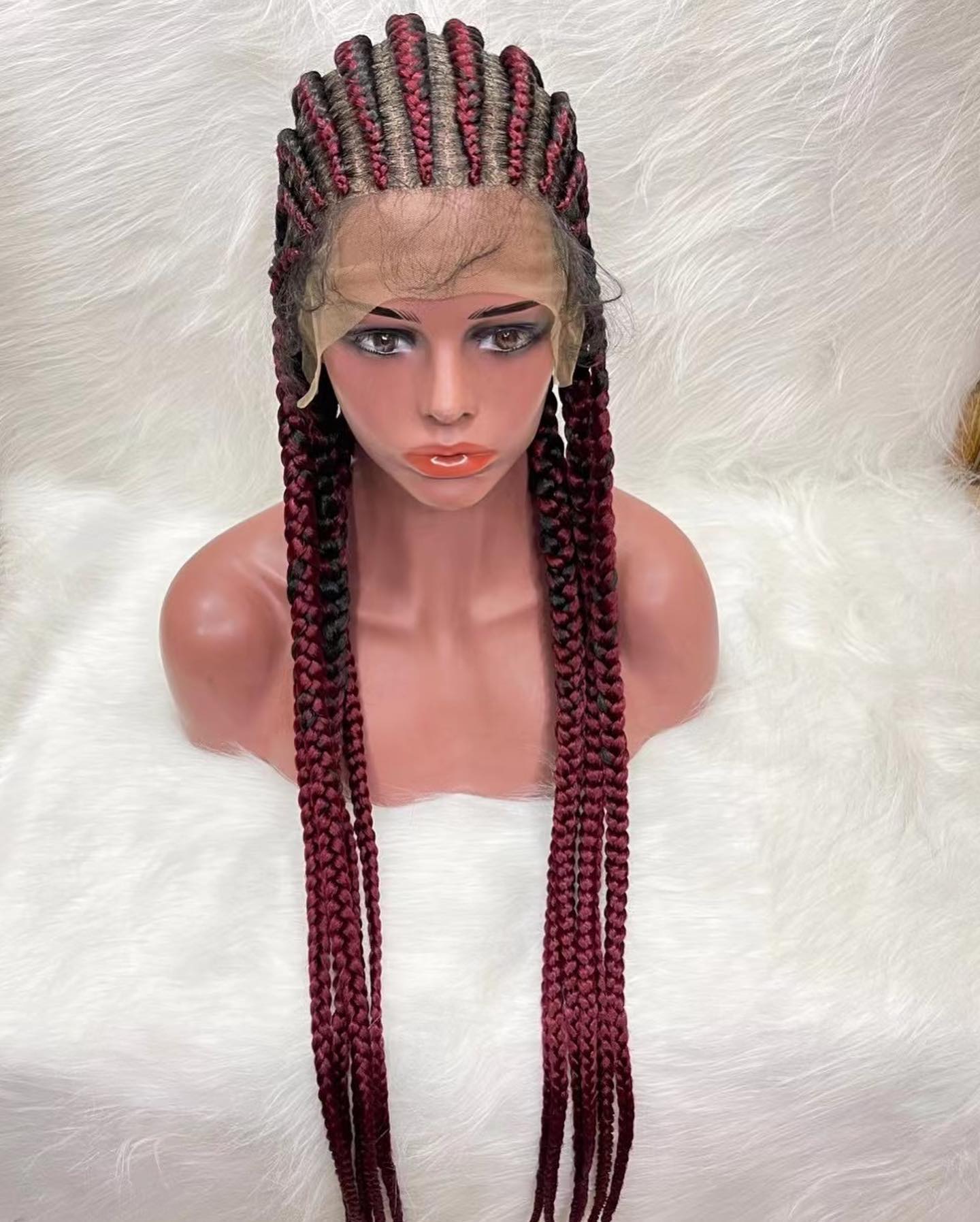 Wholesalers braiding hair crochet lace wig vendor synthetic braided full lace afro kinky marley braid hair wigs for women