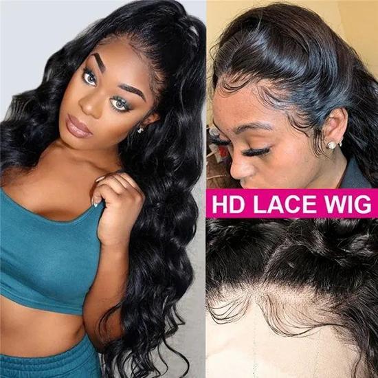 5x5 Invisible HD Lace Closure Wigs 180% Density Virgin Hair Body Wave Wigs Melted Match All Skin