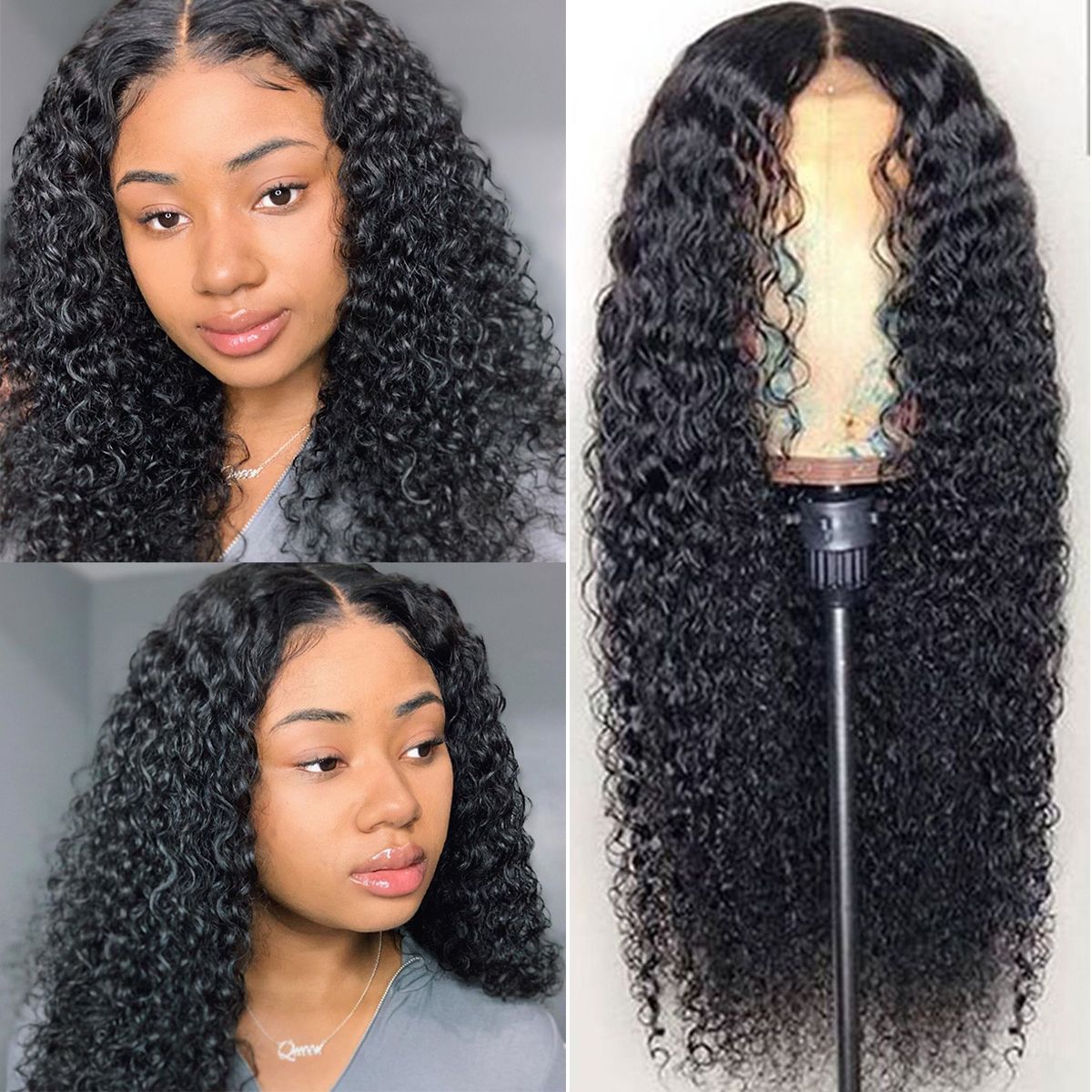 4×4 Lace Closure Wig Curly Wave Human Hair Wigs