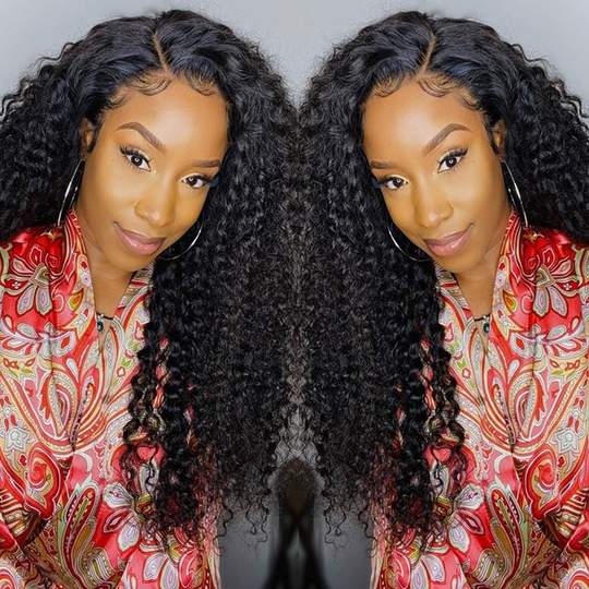 Deep Wave 13x4 Lace Front Human Hair Wigs With Baby Hair 150% Density