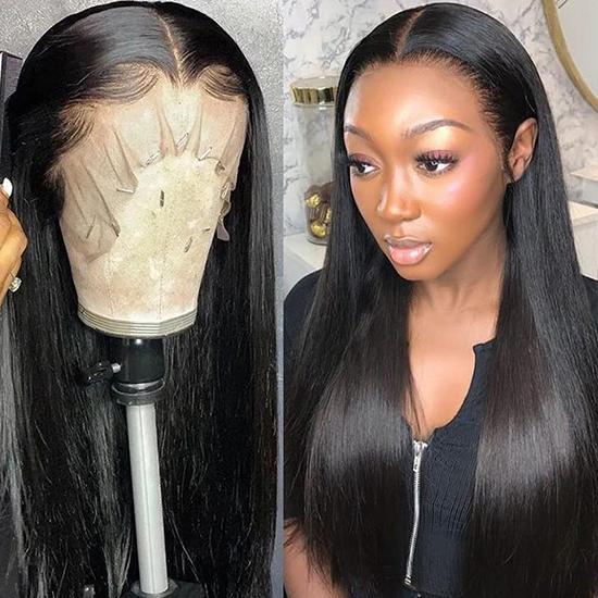 9A Grade 13*4 Transparent Lace Frontal Wigs Silky Straight Human Hair Wigs 150%/180% Density