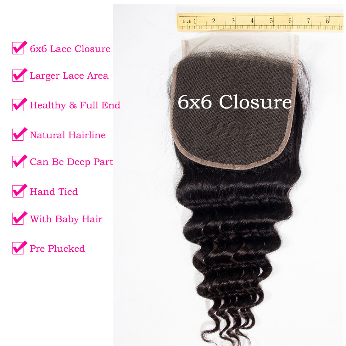 6×6 Loose Deep Weave Lace Closure