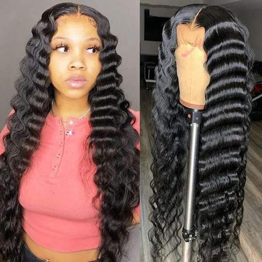 Loose Deep Wave 13x5 Middle Part Lace Front Wigs 100% Virgin Human Hair Wigs Pre Plucked with Babyhair