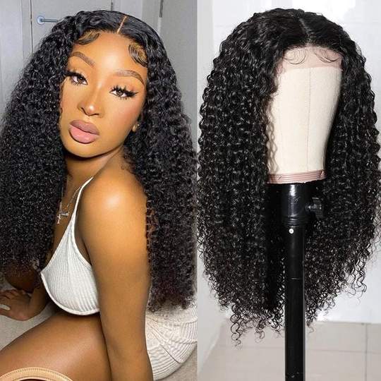 Curly Hair Lace Part Wigs 100% Virgin Hair Realistic Human Hair Wigs 150% Density
