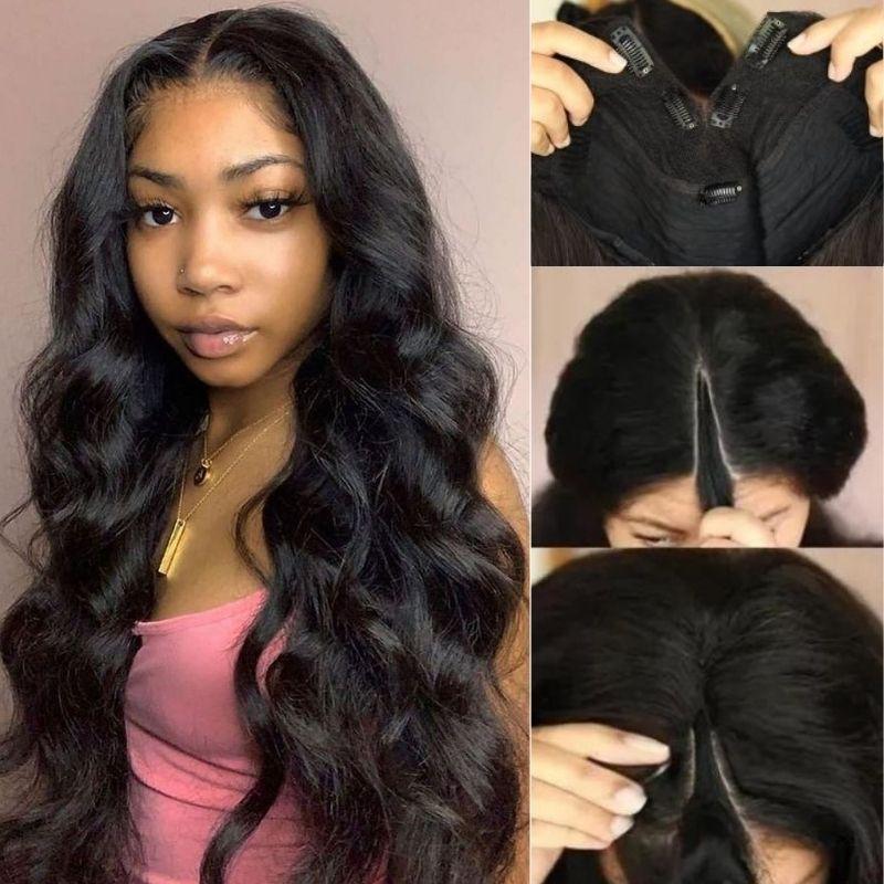 Body Wave V Part Wigs No Leave Out Natural Scalp Protective Thin Part Wigs Beginner Friendly