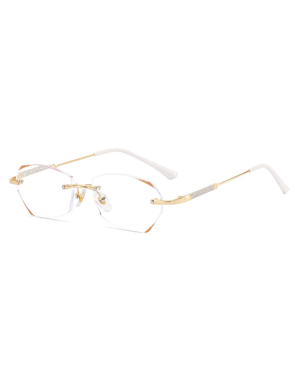 LUFF Rimless Reading Glasses for Women,Fashion Lightweight Anti Blue Light Readers Classic Metal Comfortable Frame glasses