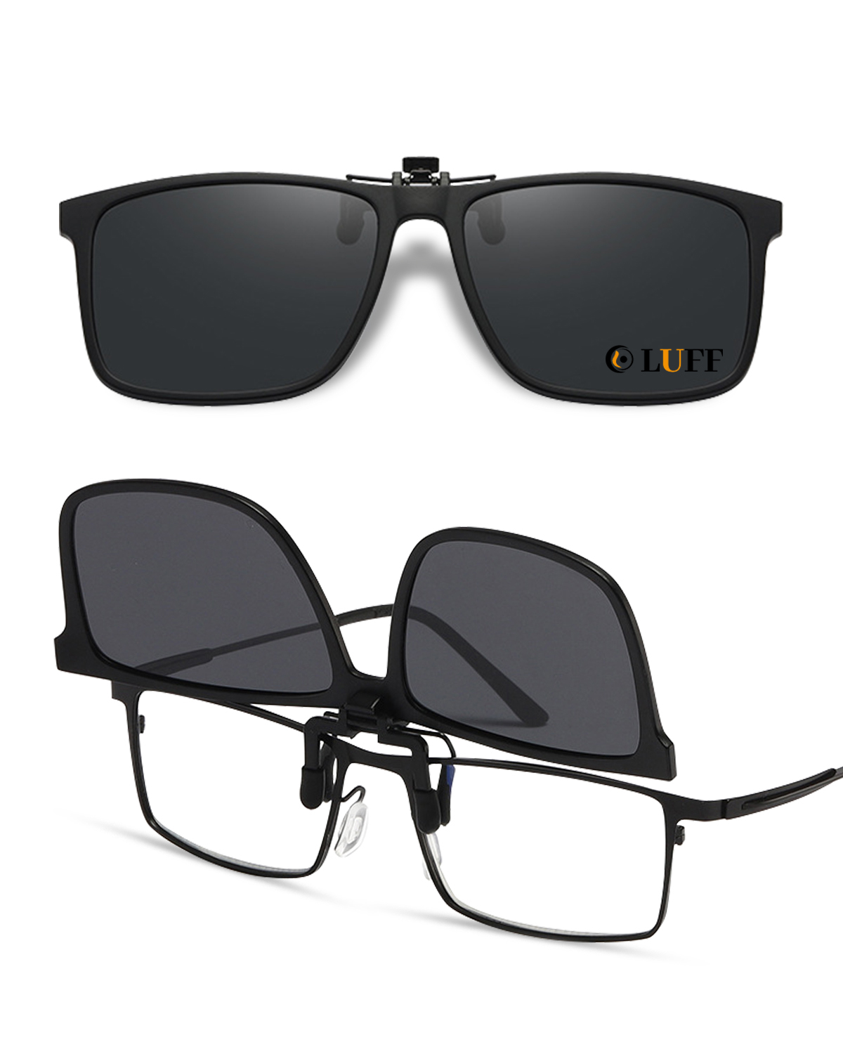 Men Polarized Uv Protection Clip-on Sunglasses Flip Up Driving Sun Glasses