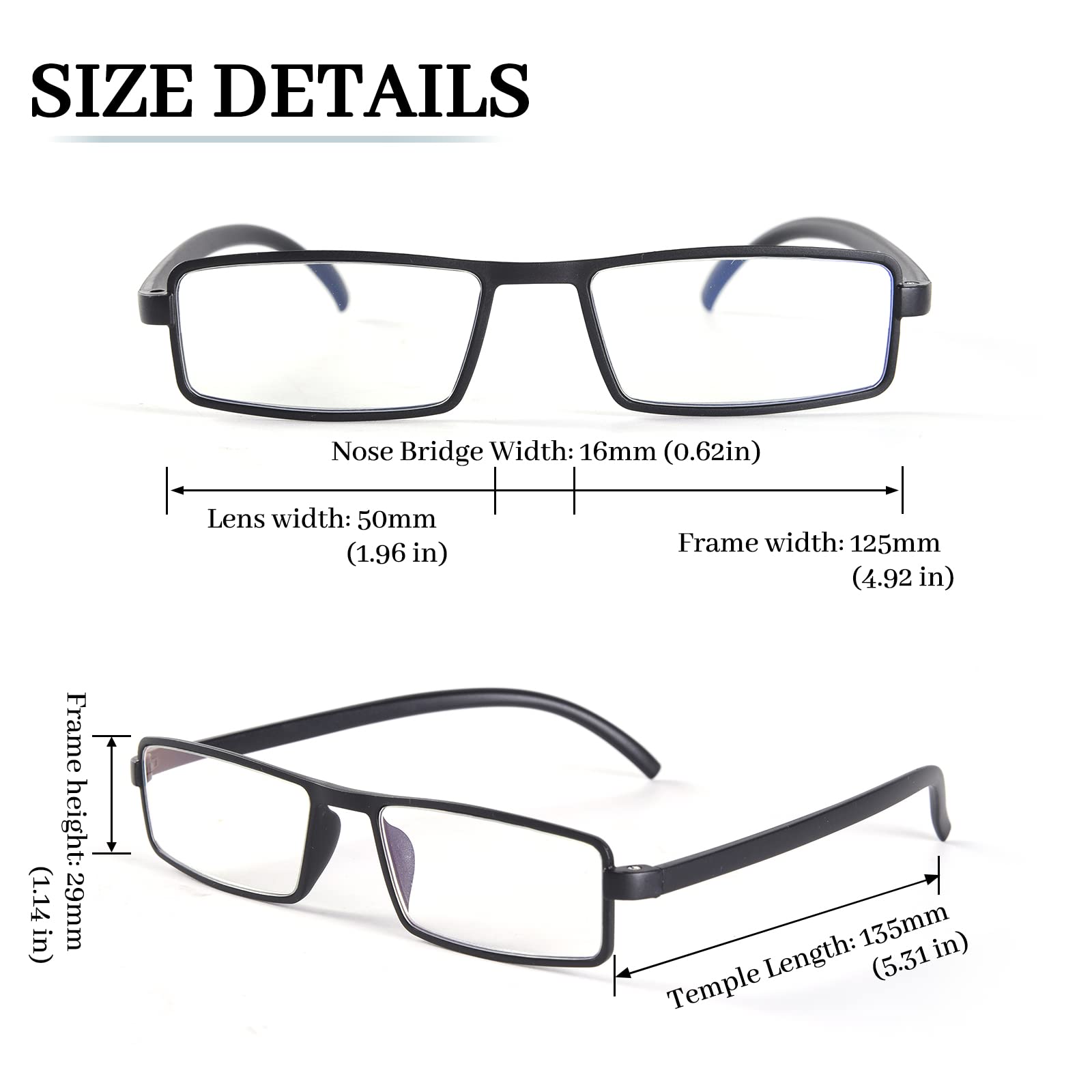 LUFF Blue-Light-Blocking Reading Glasses - 4pcs Prescription Eyeglasse