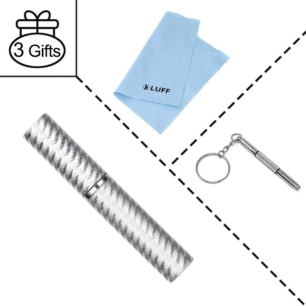 LUFF Portable Mini Reading Glasses Upgrade Lightweight Readers for Men and Women w/Pen Clip Tube Case