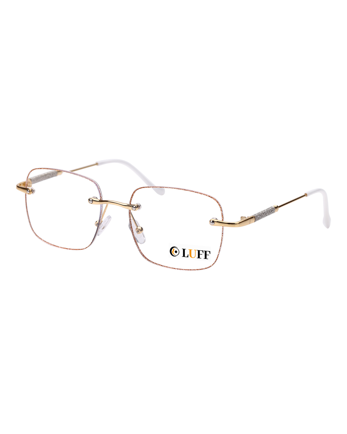 LUFF Rimless Reading Glasses for Women Blue Light Blocking,Fashion Metal Computer Readers,Frameless Eyeglasses Anti Eyestrain