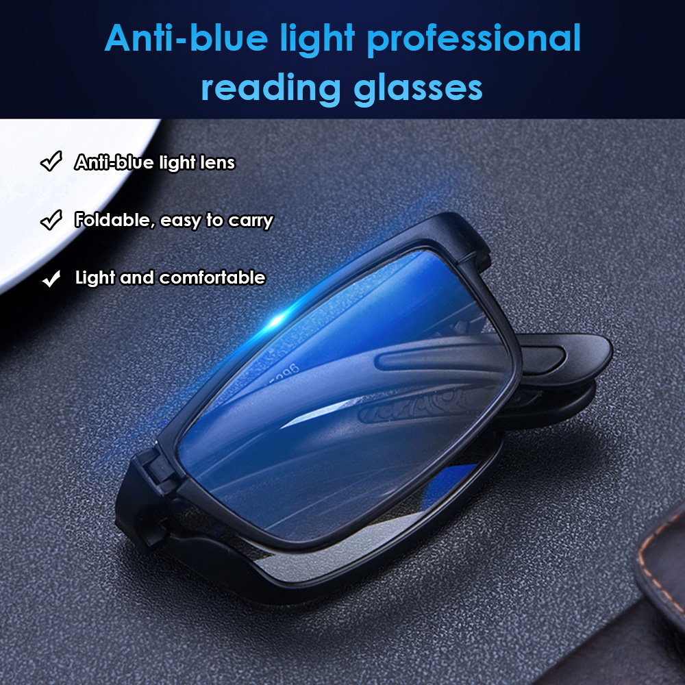 LUFF 4 Pairs Anti-Blue-ray Reading Glasses Compact Folding Readers for Men/Women