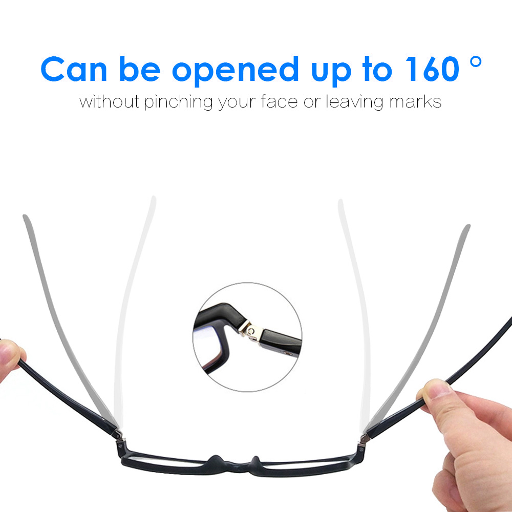 LUFF 4 Pairs Anti-Blue-ray Reading Glasses Compact Folding Readers for Men/Women