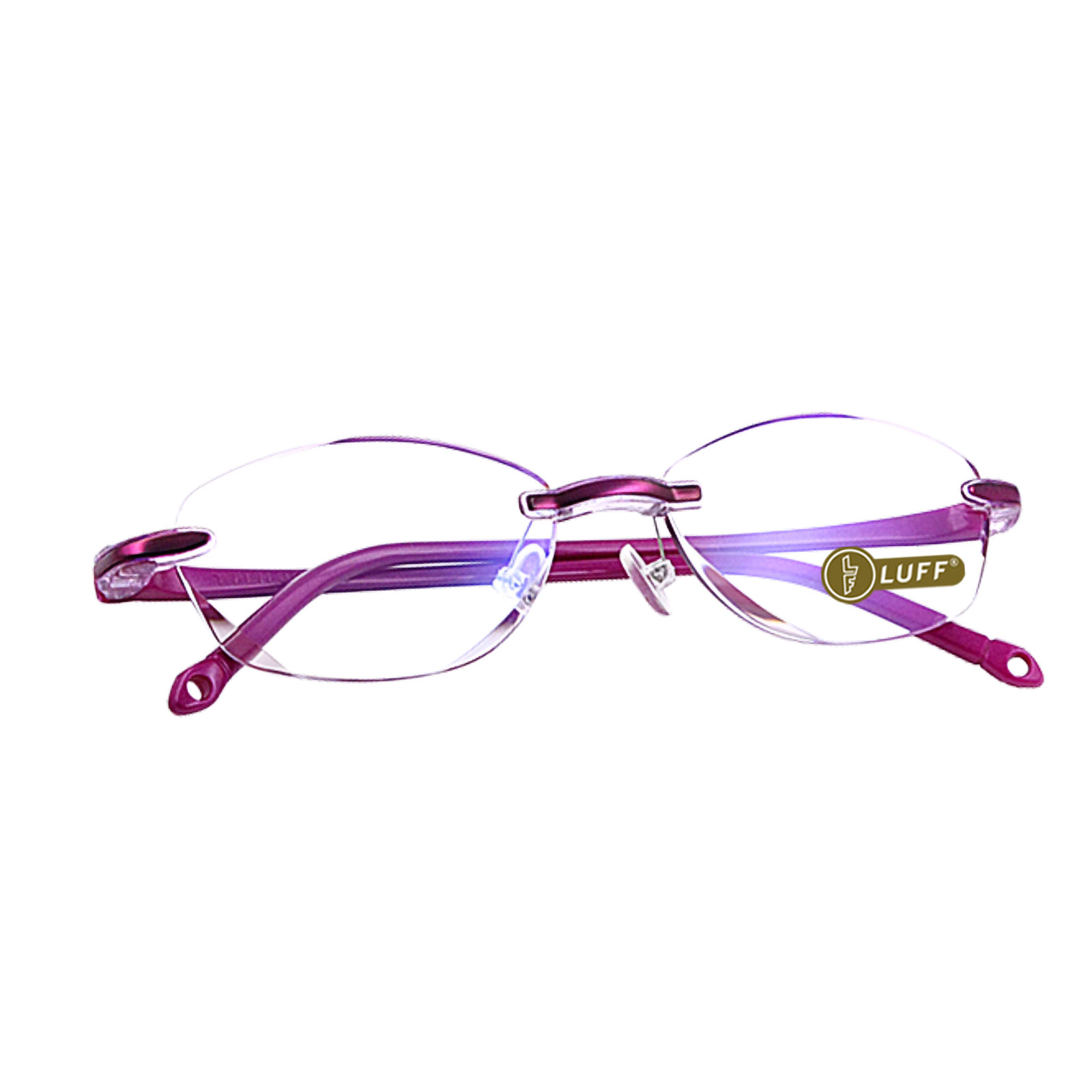 LUFF Reading Glasses Hd Anti-Blue Diamond Cut Edge Frameless Reading Glasses for Womens