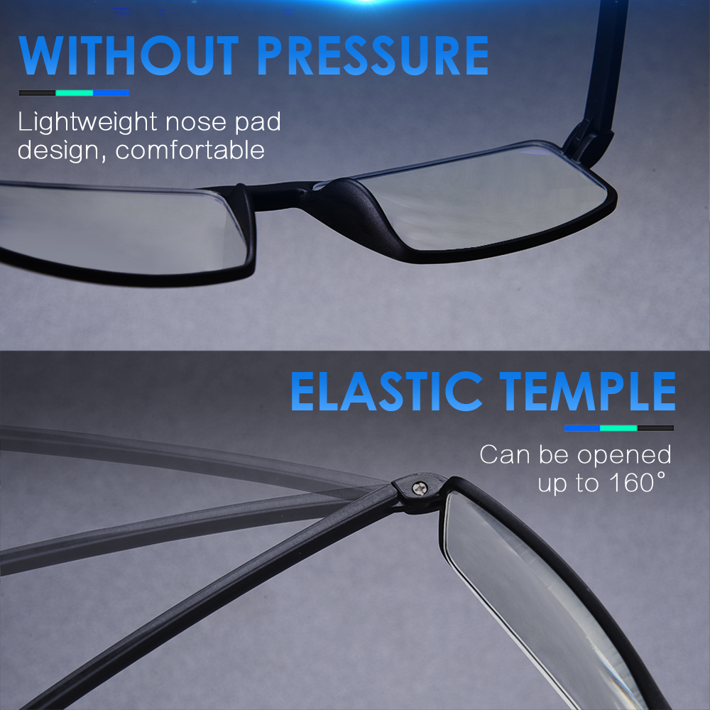 LUFF 4 Pcs Of Reading Glasses Flexible Temples, Anti-Blue Light And Ultra-Light Reading Glasses For Unisex