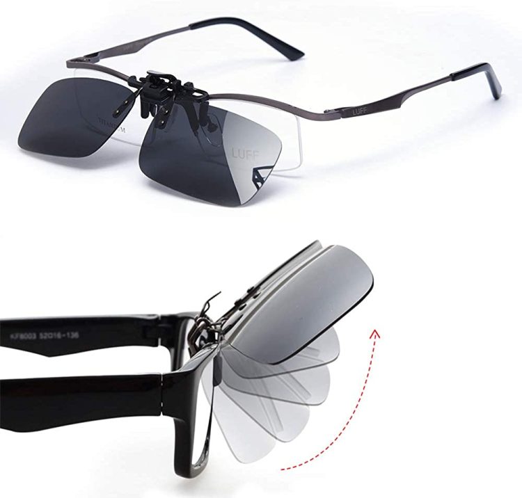 Polarized Clip-on Sunglasses Flip Up Over Prescription Glasses Anti-Glare  UK