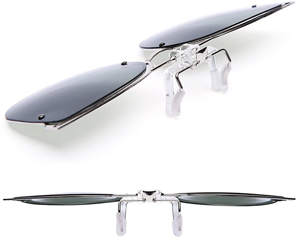 LUFF Polarized Women Clip-On Driving Sunglasses With Flip Up Function-Suitable, Vintage Cat Eye Outdoor Sunglasses for Ladies