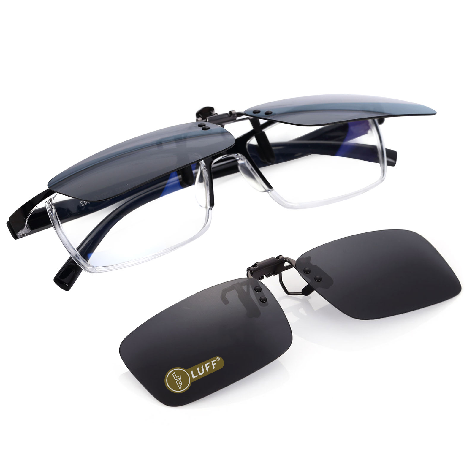 Men Polarized Uv Protection Clip-on Sunglasses Flip Up Driving Sun Glasses