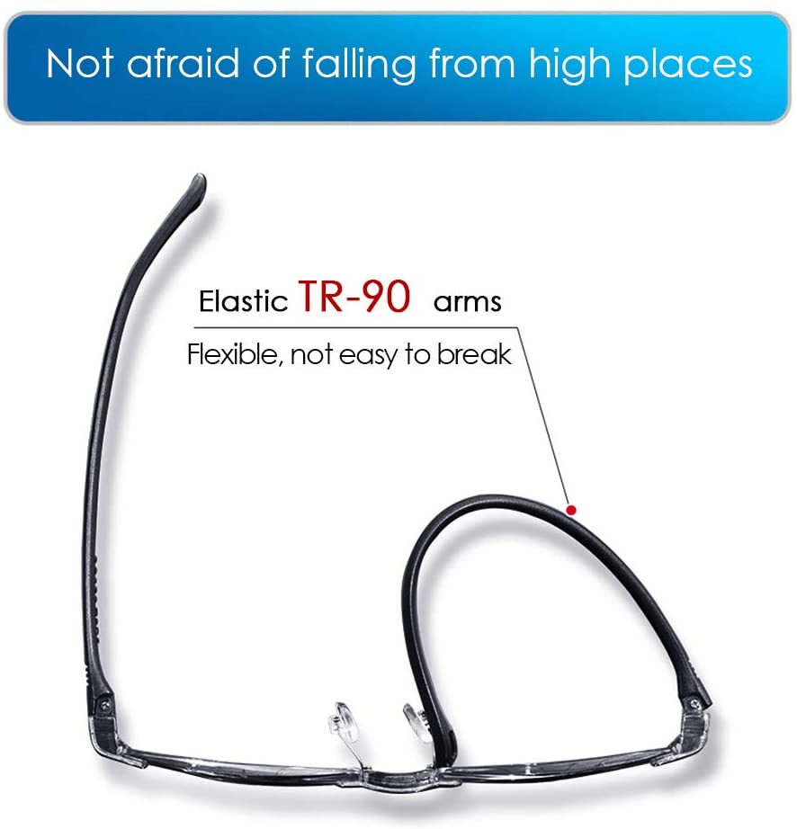 LUFF Reading Glasses Company Home Lightweight Comfortable Readers Value 2 Pack Frameless Diamond Trimming Mens