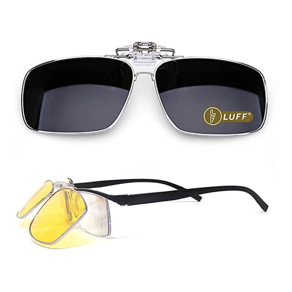 LUFF Polarized Clip on Sunglasses for women and men,sunglasses clip for car  visor,UV400 Outdoor/Driving/Fishing