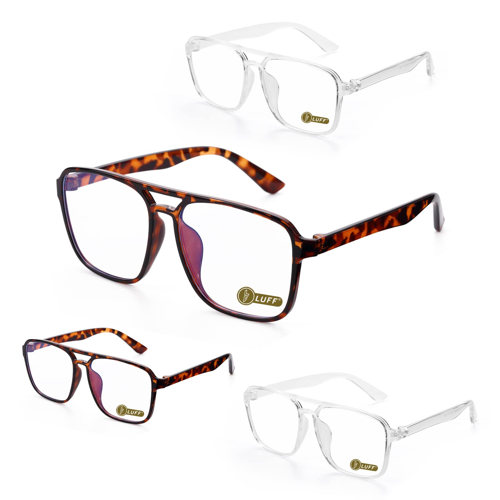LUFF Blue-Light-Blocking Reading Glasses - 4pcs Prescription Eyeglasses for Women