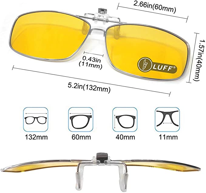 LUFF 2 Pcs Polarized Sunglasses Clips Night Vision Goggles Clip Metal Frame  