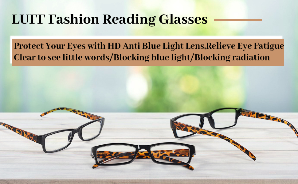 Clear LUFF reading glasses blue