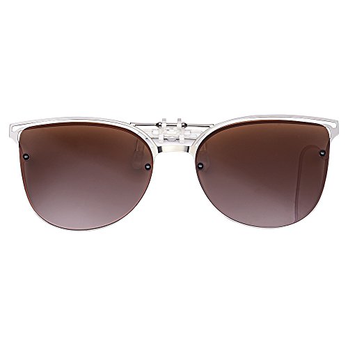 LUFF Polarized Women Clip-On Driving Sunglasses With Flip Up Function-Suitable, Vintage Cat Eye Outdoor Sunglasses for Ladies