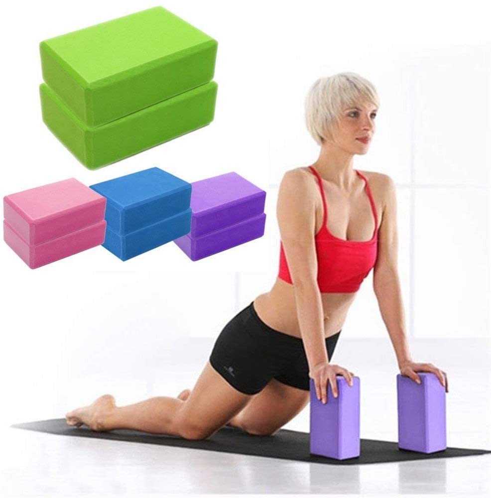 Yoga Block and 1 Yoga Strap Flexibility and Balance Set 8ft 2 Pack Non-Slip Surface for Yoga Pilates and Meditation High Density Yoga Foam Blocks to Improve Strength 