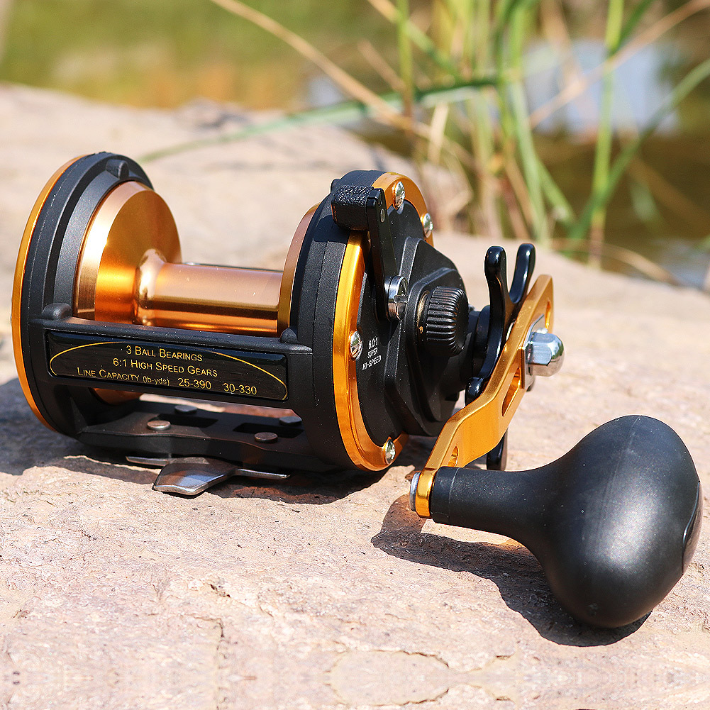 Sougayilang Conventional Reel Trolling Fishing Reel Powerful Drag