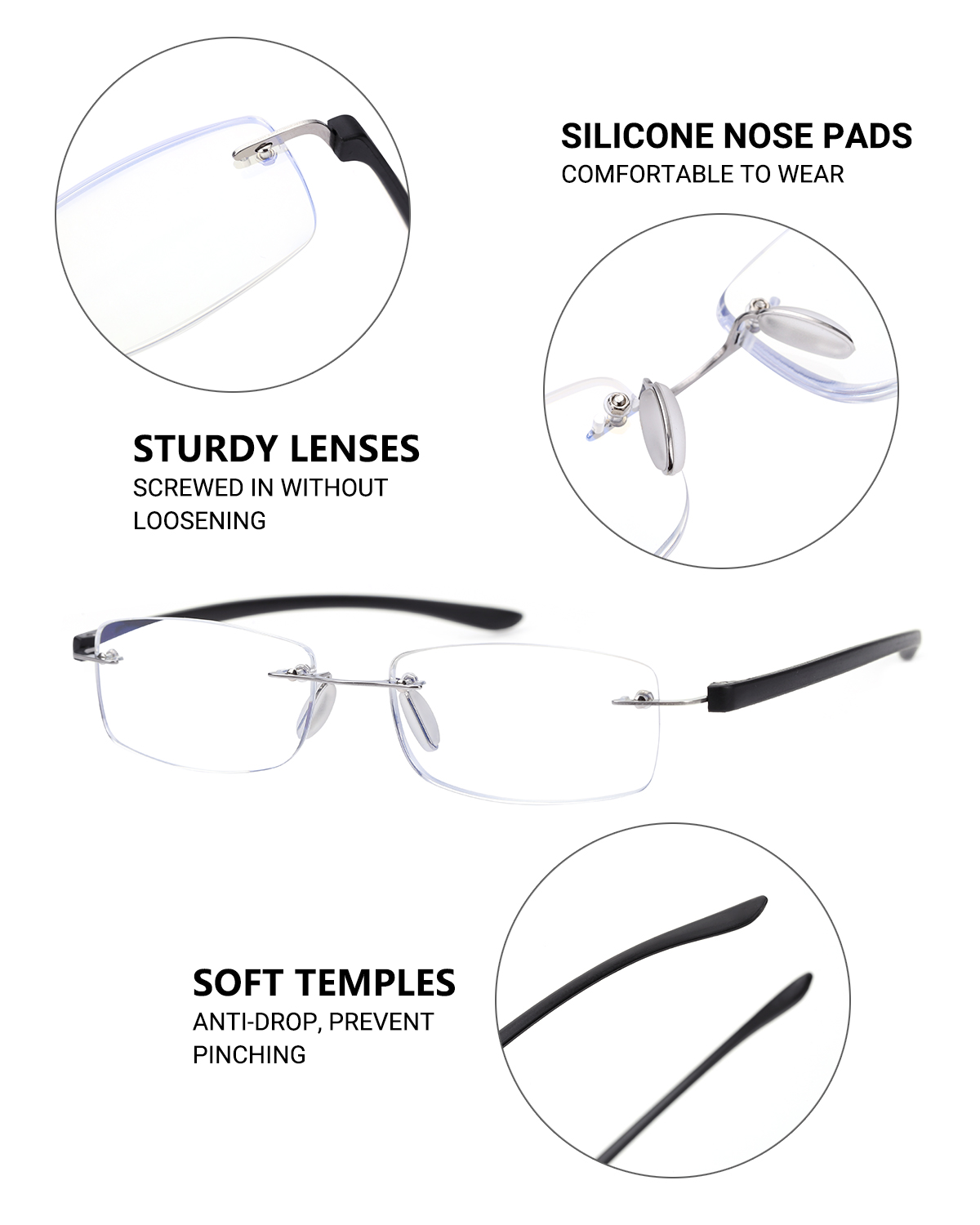 Business Frameless Reading Glasses model #5264522-TERAISE