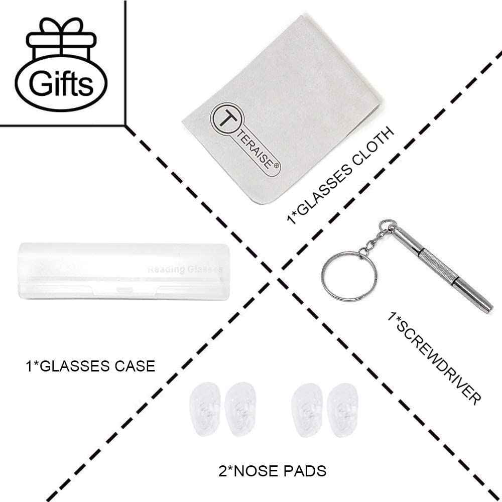 TERAISE Rimless Reading Glasses Fashion Diamond Cut Edge Design Anti-Blue Lens Spectacle Readers for Men-TERAISE