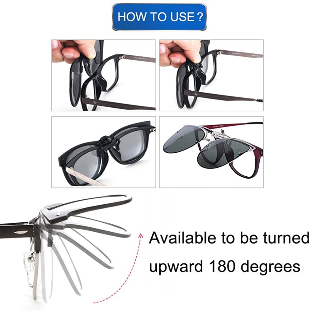 TERAISE Women’s Clip-on Sunglasses for Prescription Glasses- Polarized Flip up Vintage Cat Eye Sunglasses Driving for Ladies-TERAISE