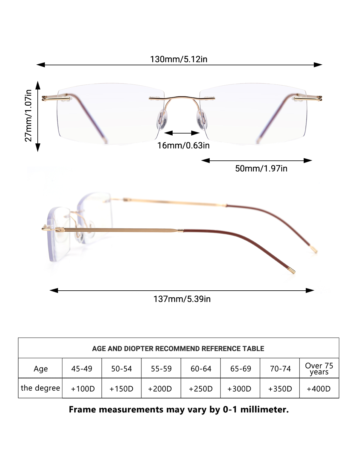 Lightweight Metal Clear Readers #5264530-TERAISE