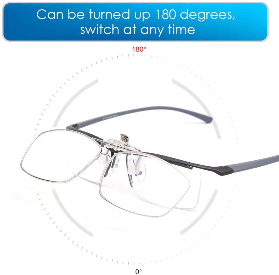 TERAISE Clip On Reading Glasses with Flip Up Function Metal Full-Frame ...