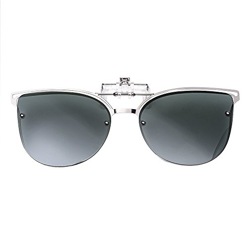 TERAISE Women’s Clip-on Sunglasses for Prescription Glasses- Polarized Flip up Vintage Cat Eye Sunglasses Driving for Ladies-TERAISE