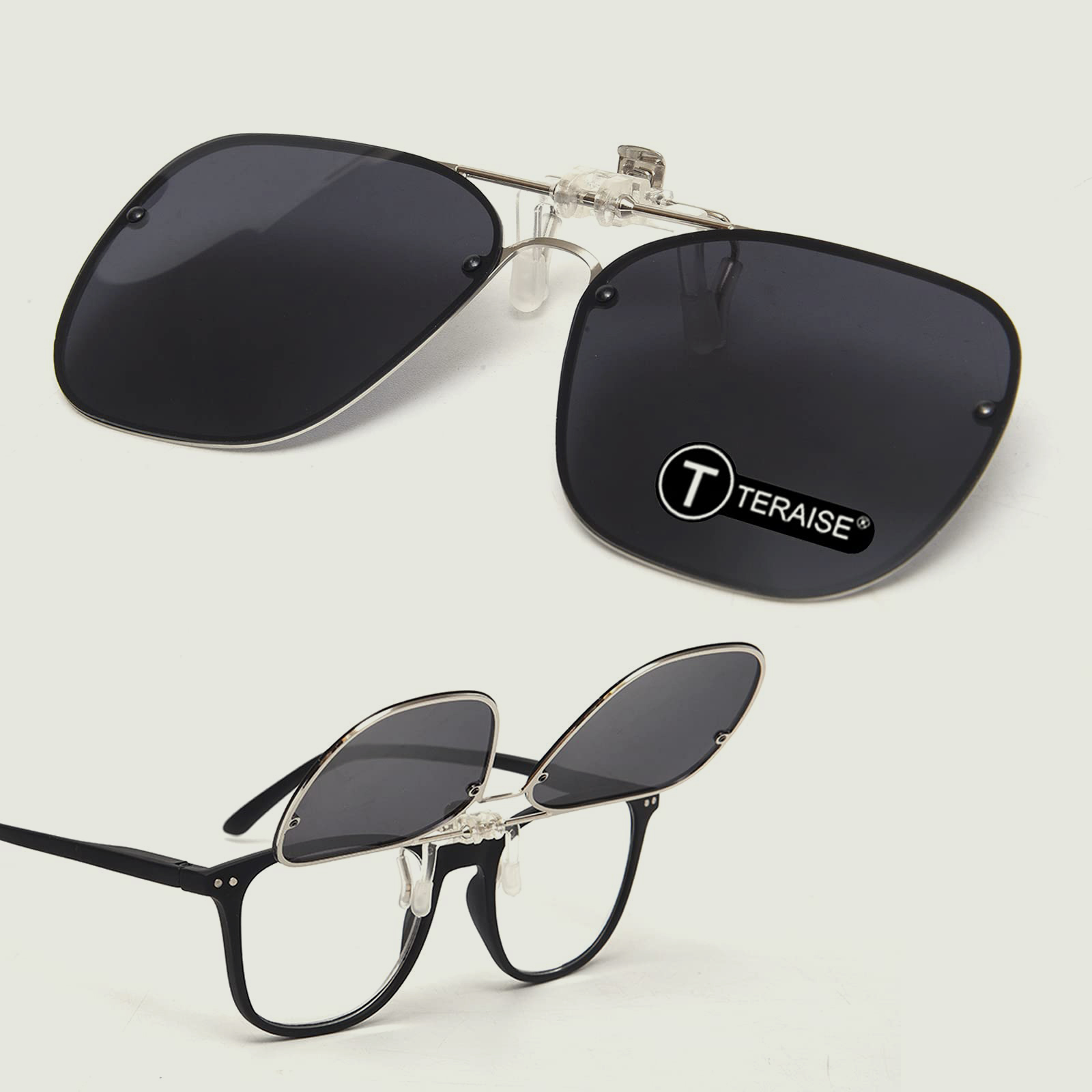 TERAISE Polarized Clip-On Driving Sunglasses with Flip Up Function-Adatto per la guida di pesca Sport allaria aperta 